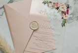 Blush Flowers Clear Acylic Invitation